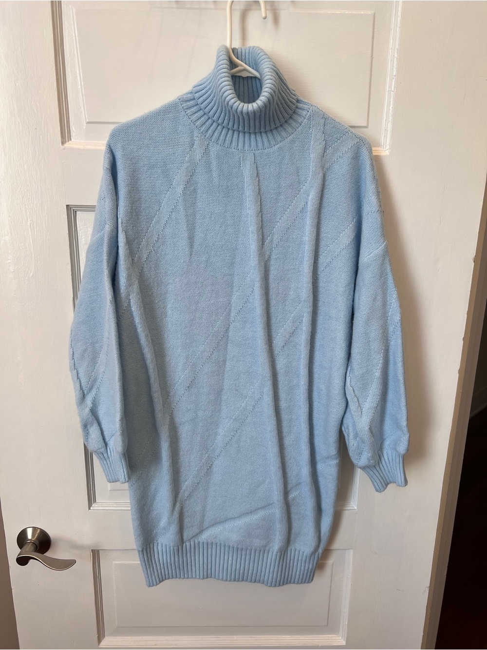 Lulu's Pastel Blue Turtleneck Sweater Dress Small